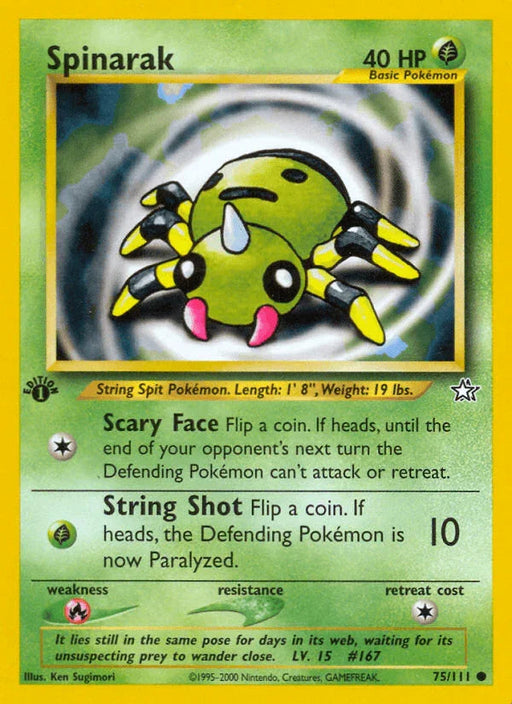Spinarak (75/111) [Neo Genesis 1st Edition] - for just $0.40! 