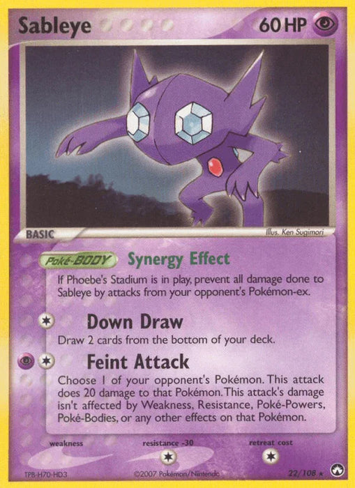 Sableye (22/108) [EX: Power Keepers] - for just $0.50! 
