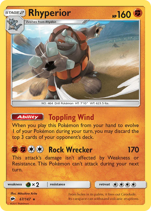 Rhyperior (67/147) [Sun & Moon: Burning Shadows] - for just $0.15! 