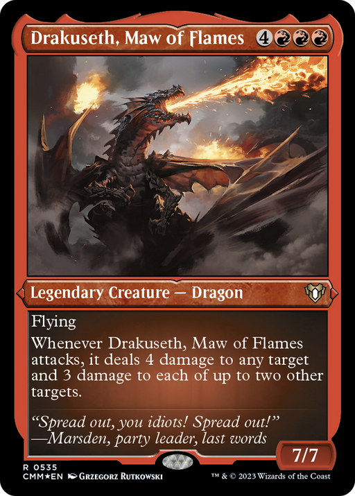 Drakuseth, Maw of Flames (Foil Etched) [Commander Masters] - Just $6.20! Shop now at Retro Gaming of Denver