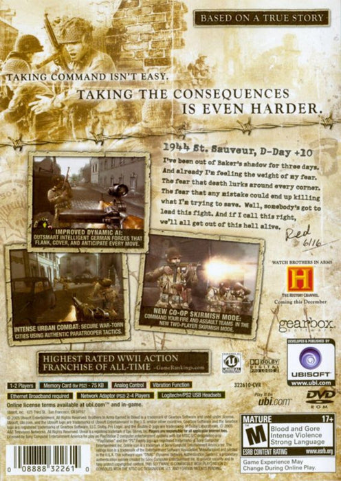 Brothers in Arms: Earned in Blood – PlayStation 2 (PS2) - for just $5.99! 