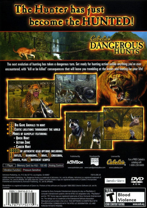 Cabela's Dangerous Hunts [Greatest Hits] — PlayStation 2 (PS2) - for just $5.99! 
