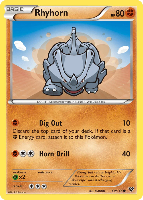 Rhyhorn (60/146) [XY: Base Set] - for just $0.10! 