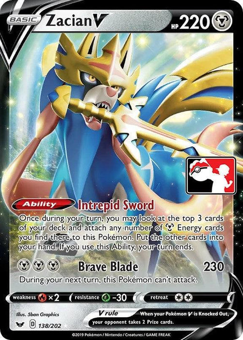 Zacian V (138/202) [Prize Pack Series One] - for just $31.40! 