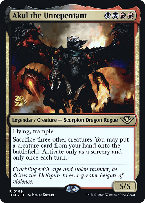 Akul the Unrepentant (PRE-189) - Outlaws of Thunder Junction Promos Foil - for just $0.16! 