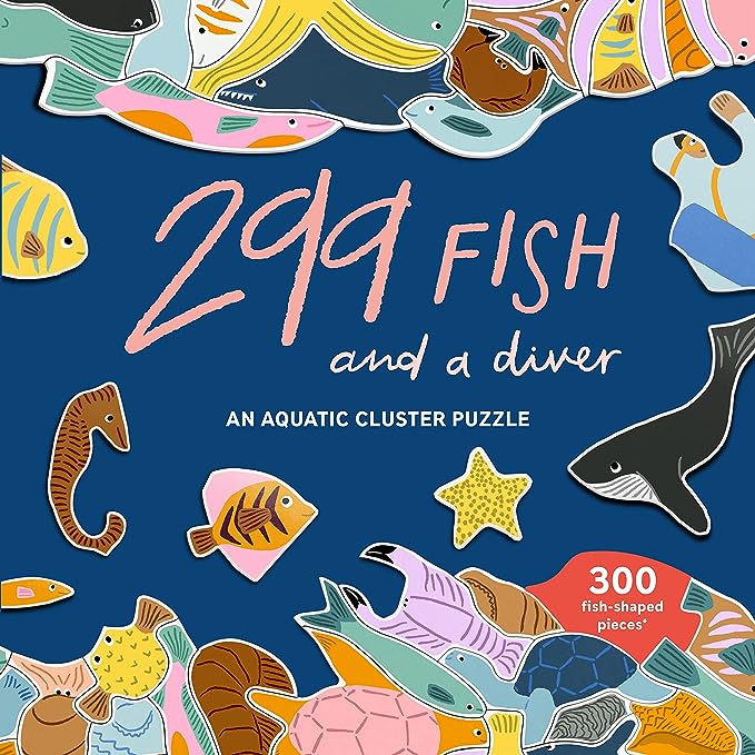 299 Fish & a diver 300 Piece Cluster Puzzle Laurence King - for just $24.99! 