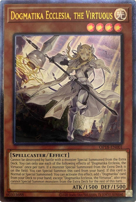 Dogmatika Ecclesia, the Virtuous [OP18-EN001] Ultimate Rare - for just $4.85! 