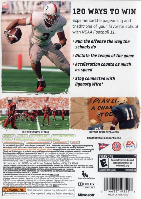 NCAA Football 11 – Xbox 360 (X360) - for just $8.99! 