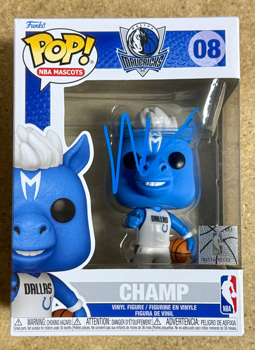 Mark Cuban Signed NBA Dallas Mavericks Mascot Champ Funko Pop! #08 With JSA COA - for just $200! 