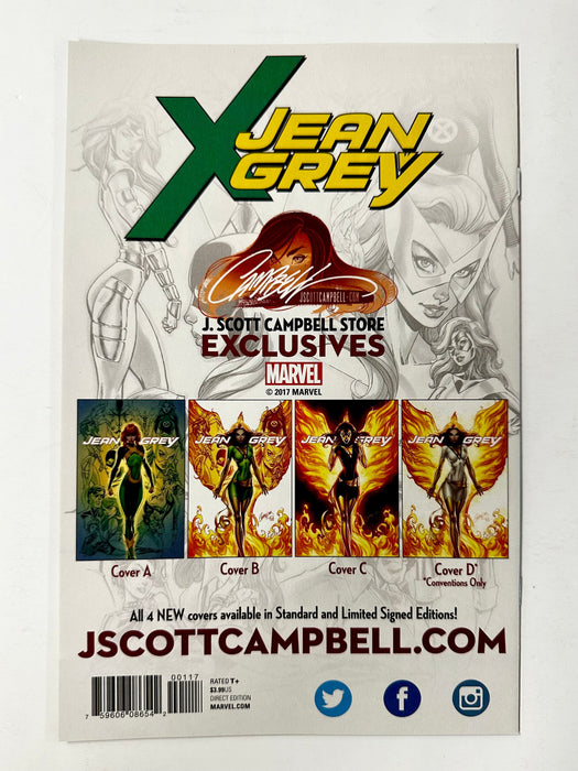 Jean Grey #1 J Scott Campbell Exclusive Phoenix C Variant (Marvel Comics 2017) - for just $55! 