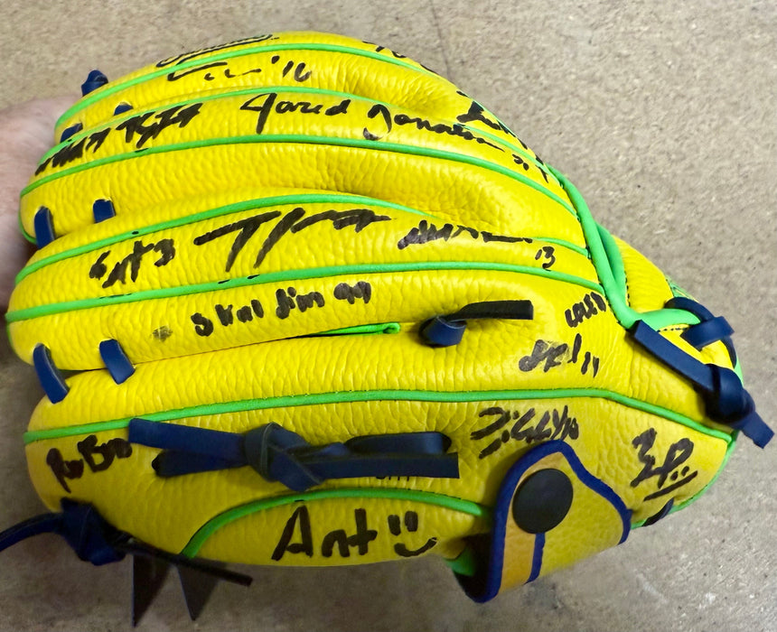 2025 Savannah Bananas Team Signed Youth Official Glove Cole Olson Oberst 30+ Sig - for just $650! 