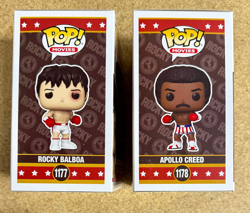 Funko Pop! Movies Rocky Balboa #1177 & Apollo Creed #1178 45th Anniversary Set Of 2 - for just $30! 