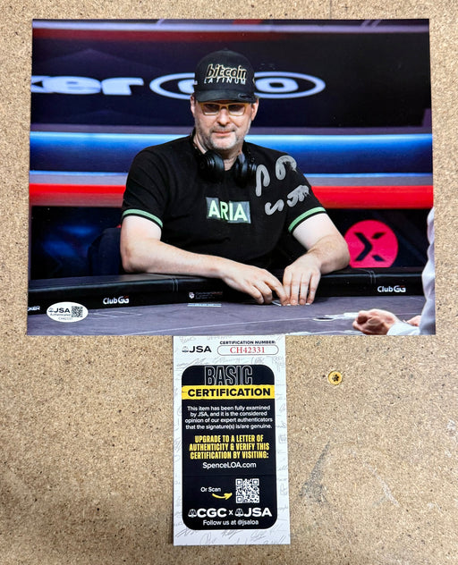 Poker Champion Phil Hellmuth “The Poker Brat” Autograph 8X10 Signed With JSA COA - for just $75! 
