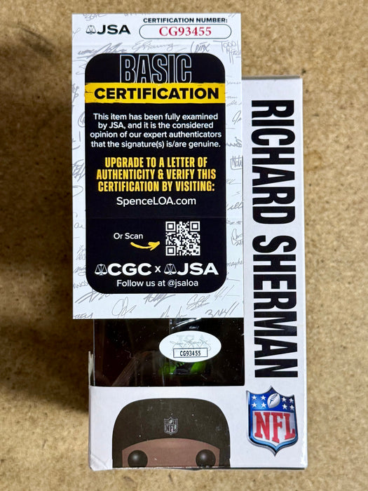 Richard Sherman Signed NFL Seattle Seahawks Vaulted Funko Pop! #02 With JSA COA - for just $275! 