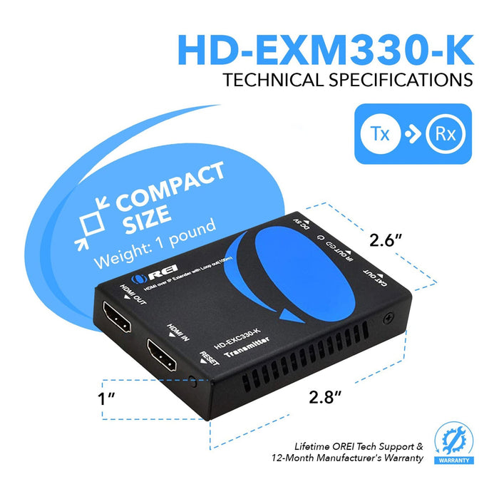 Receiver Only for HDMI Over IP Extender Full HD 1080P upto 330 ft (HD-EXM330-RX) - Just $69.99! Shop now at Retro Gaming of Denver