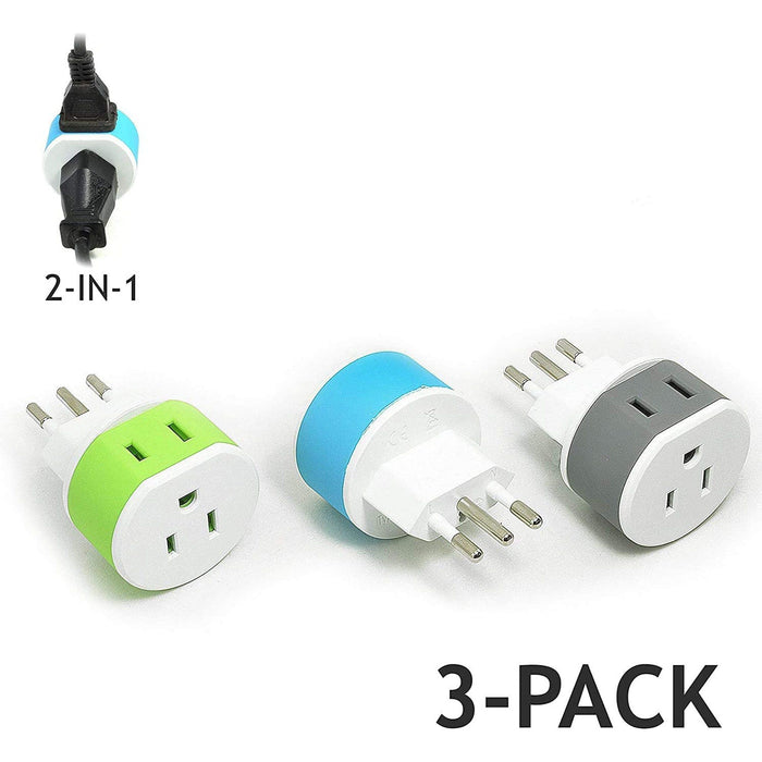 Italy, Uruguay Travel Adapter - 2 in 1 - Type L - Compact Design (US-12A) - Just $12.99! Shop now at Retro Gaming of Denver