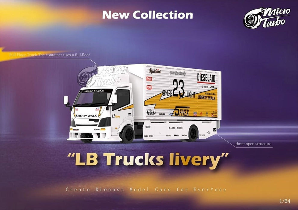 MicroTurbo HINO 300 Custom Truck LBWK Silhouette Lighting #23 1:64 - for just $49.99! 