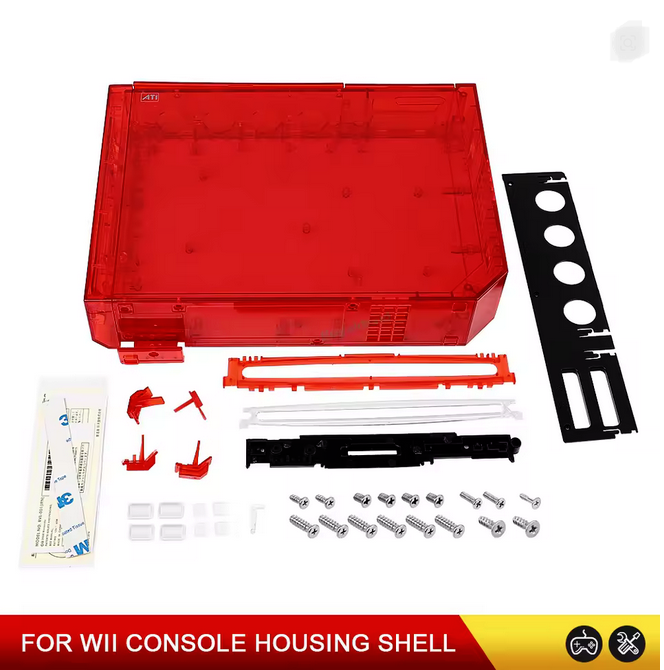 Nintendo Wii Replacement Shell Housing Case Blue Transparent Red - for just $27.99! 