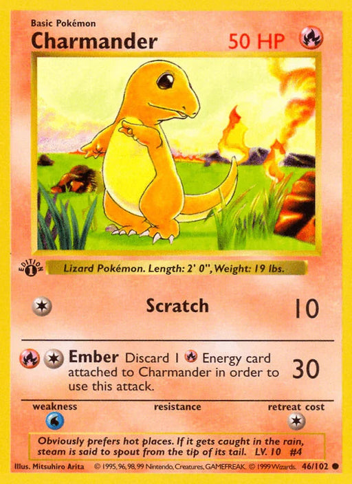 Charmander (46/102) (Shadowless) [Base Set 1st Edition] - for just $39.90! 