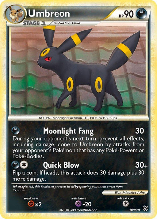 Umbreon (10/90) (Cracked Ice Holo) (Theme Deck Exclusive) [HeartGold & SoulSilver: Undaunted] - for just $30.65! 