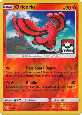 Oricorio (14/145) (League Promo) [Sun & Moon: Guardians Rising] - Just $0.15! Shop now at Retro Gaming of Denver