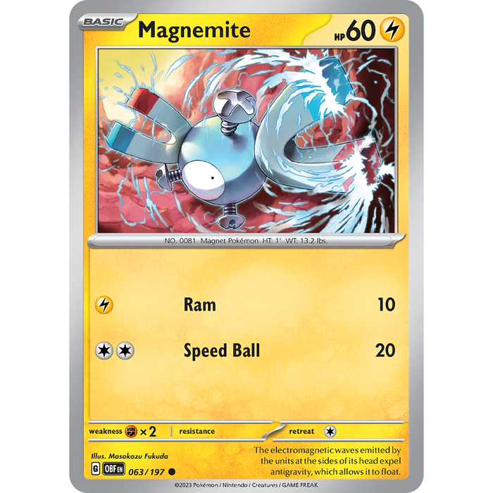 Magnemite (063/197) [Scarlet & Violet: Obsidian Flames] - Just $0.04! Shop now at Retro Gaming of Denver