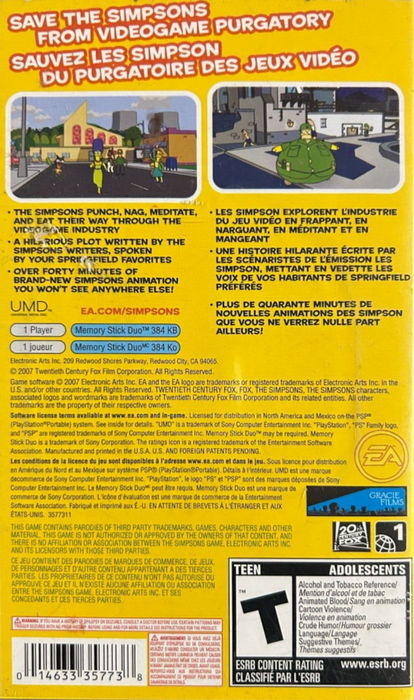 The Simpsons Game – PlayStation Portable (PSP) - for just $37.99! 