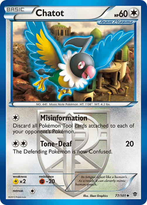 Chatot (77/101) [Black & White: Plasma Blast] - for just $0.15! 