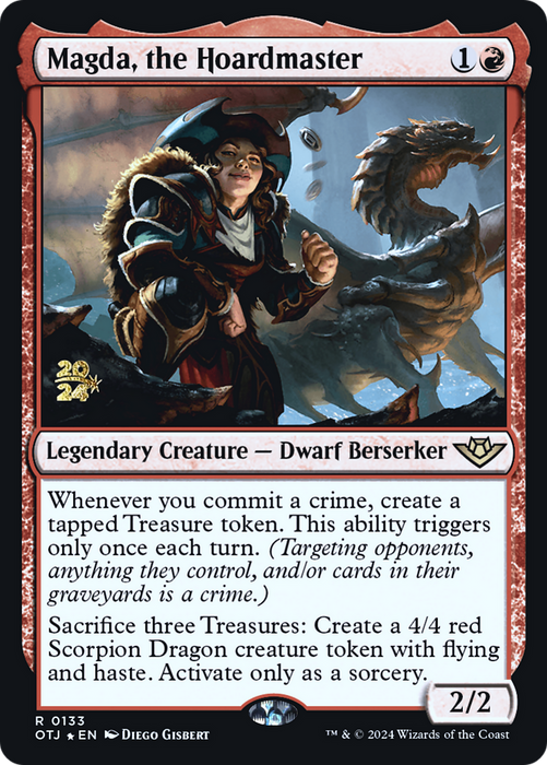 Magda, the Hoardmaster (PRE-133) - Outlaws of Thunder Junction Promos Foil - for just $0.29! 