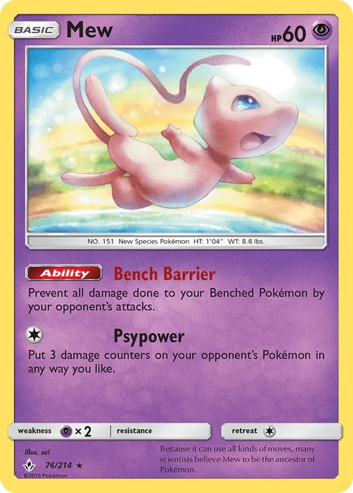 Mew (76/214) [Sun & Moon: Unbroken Bonds] - for just $4.80! 