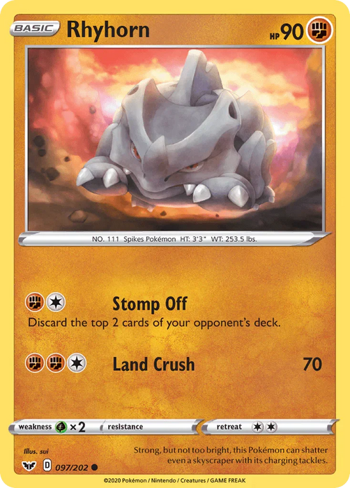 Rhyhorn (097/202) [Sword & Shield: Base Set] - for just $0.10! 