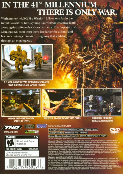Warhammer 40,000: Fire Warrior – PlayStation 2 (PS2) - for just $0! 