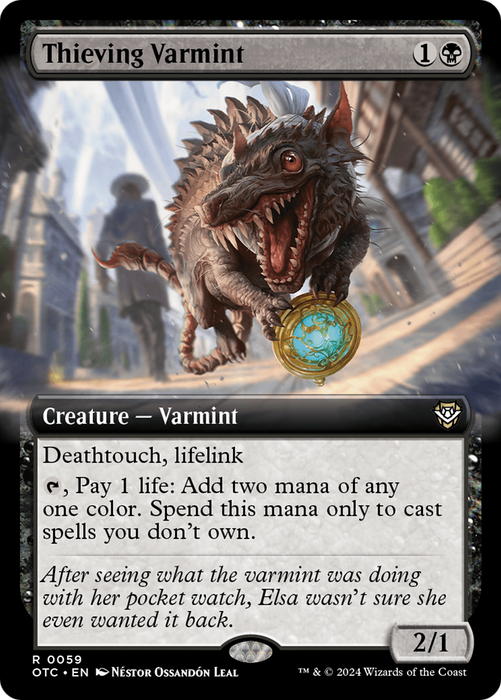 Thieving Varmint (OTC-059) - Outlaws of Thunder Junction Commander: (Extended Art) - for just $0.79! 
