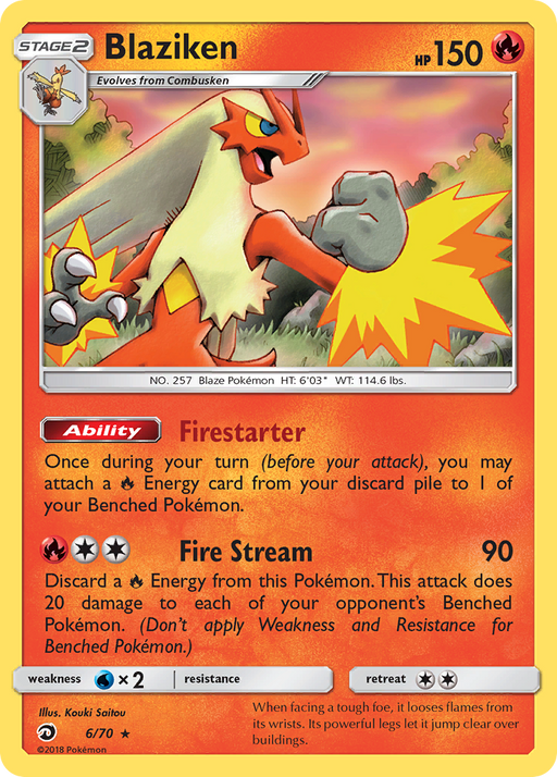 Blaziken (6/70) [Sun & Moon: Dragon Majesty] - Just $0.60! Shop now at Retro Gaming of Denver