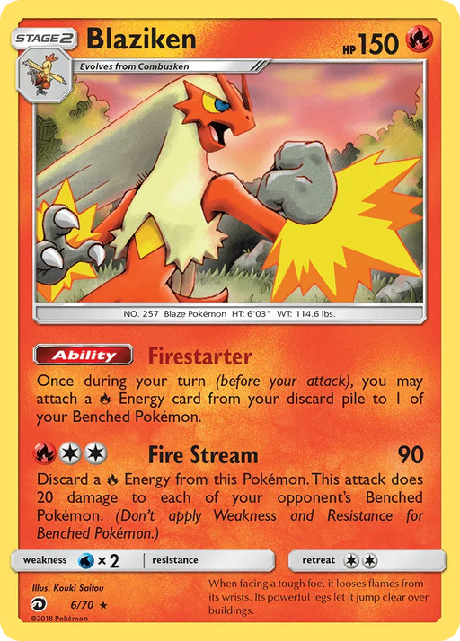 Blaziken (6/70) [Sun & Moon: Dragon Majesty] - for just $1.15! 