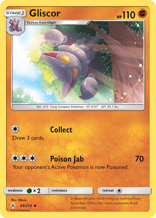 Gliscor (99/214) [Sun & Moon: Unbroken Bonds] - for just $0.10! 