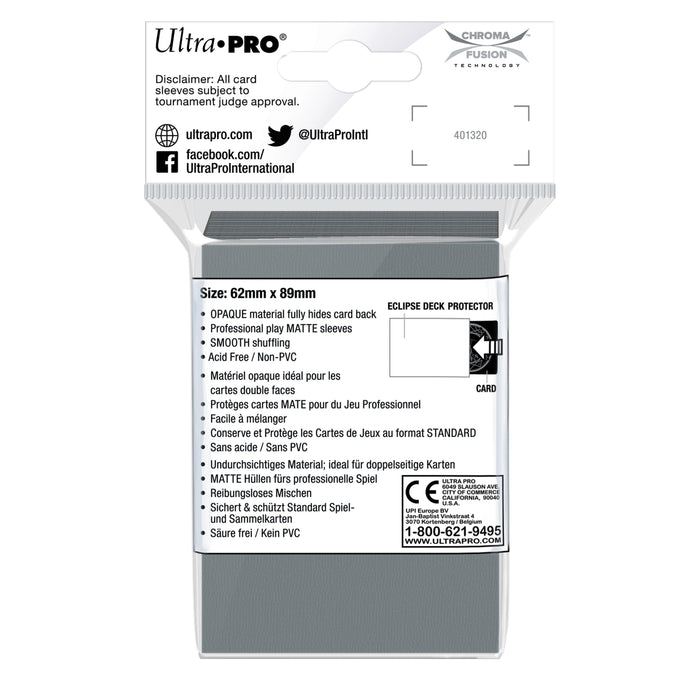 Ultra PRO: Small 60ct Sleeves - Eclipse Matte (Smoke Grey) - Just $0! Shop now at Retro Gaming of Denver