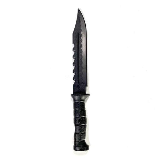 Serrated Spine Combat Rambo Style Poly Training Knife with 8.25 Inch Clip Point Blade Prop - for just $28! 