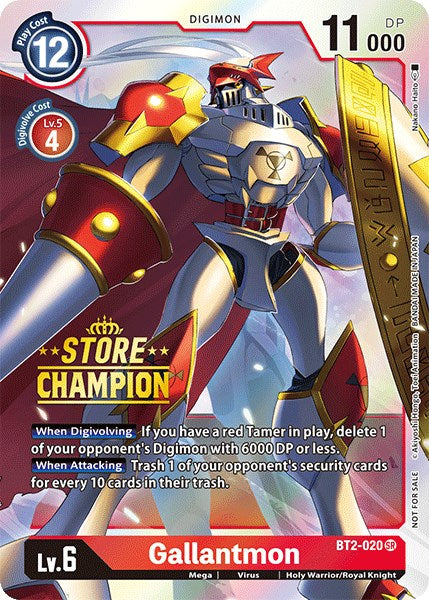 Gallantmon [BT2-020] (Store Champion) [Release Special Booster Promos] - Just $1.40! Shop now at Retro Gaming of Denver