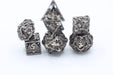 Ancient Silver Hollow Metal Bat Polyhedral Dice Set - for just $69.99! 