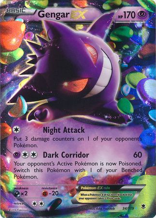 Gengar EX (34/119) (Jumbo Card) [XY: Phantom Forces] - Just $2.95! Shop now at Retro Gaming of Denver