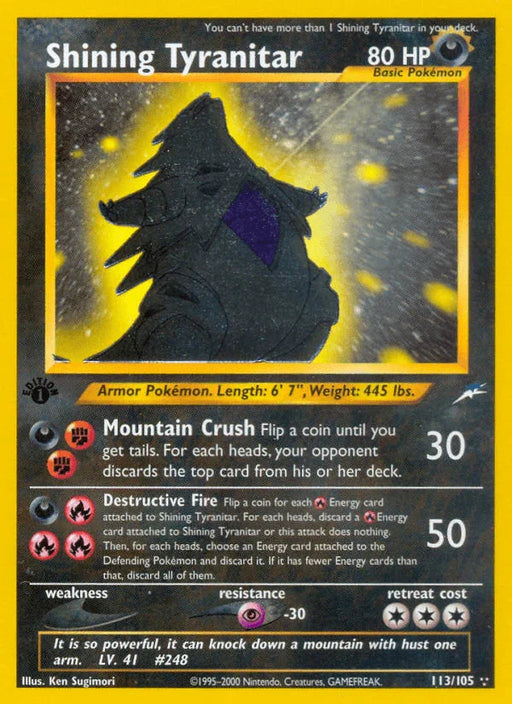 Shining Tyranitar (113/105) [Neo Destiny 1st Edition] - for just $1700! 