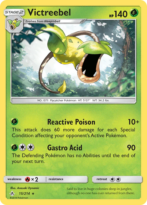 Victreebel (15/214) [Sun & Moon: Unbroken Bonds] - for just $0.20! 