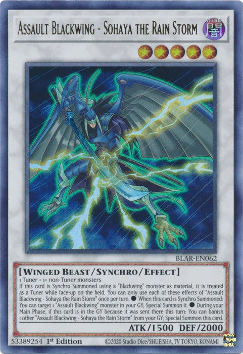 Assault Blackwing - Sohaya the Rain Storm [BLAR-EN062] Ultra Rare - for just $0.25! 