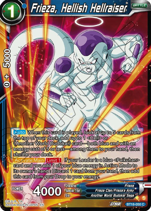 Frieza, Hellish Hellraiser (BT18-050) [Dawn of the Z-Legends] - for just $0.10! 
