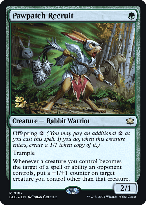 Pawpatch Recruit (PRE-187) - Bloomburrow Promos Foil - for just $0.61! 