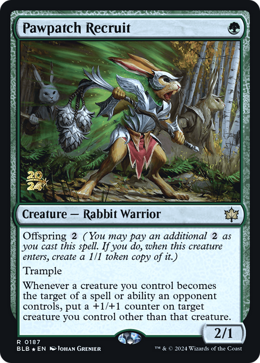Pawpatch Recruit (PRE-187) - Bloomburrow Promos Foil - for just $0.61! 