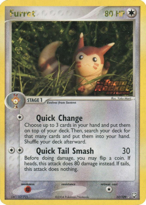 Furret (22/109) (Stamped) [EX: Team Rocket Returns] - for just $20.80! 