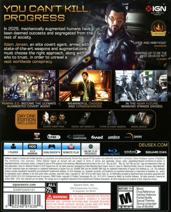 Deus Ex: Mankind Divided [Day One Edition] – PlayStation 4 (PS4) - for just $0! 