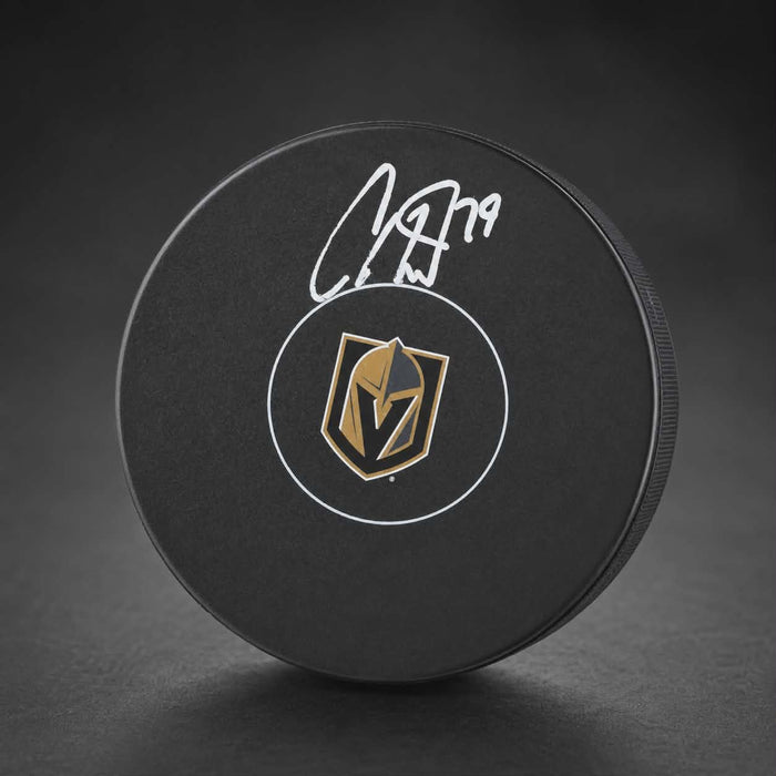 Carter Hart Vegas Golden Knights Autographed NHL Hockey Logo Puck - for just $79.99! 